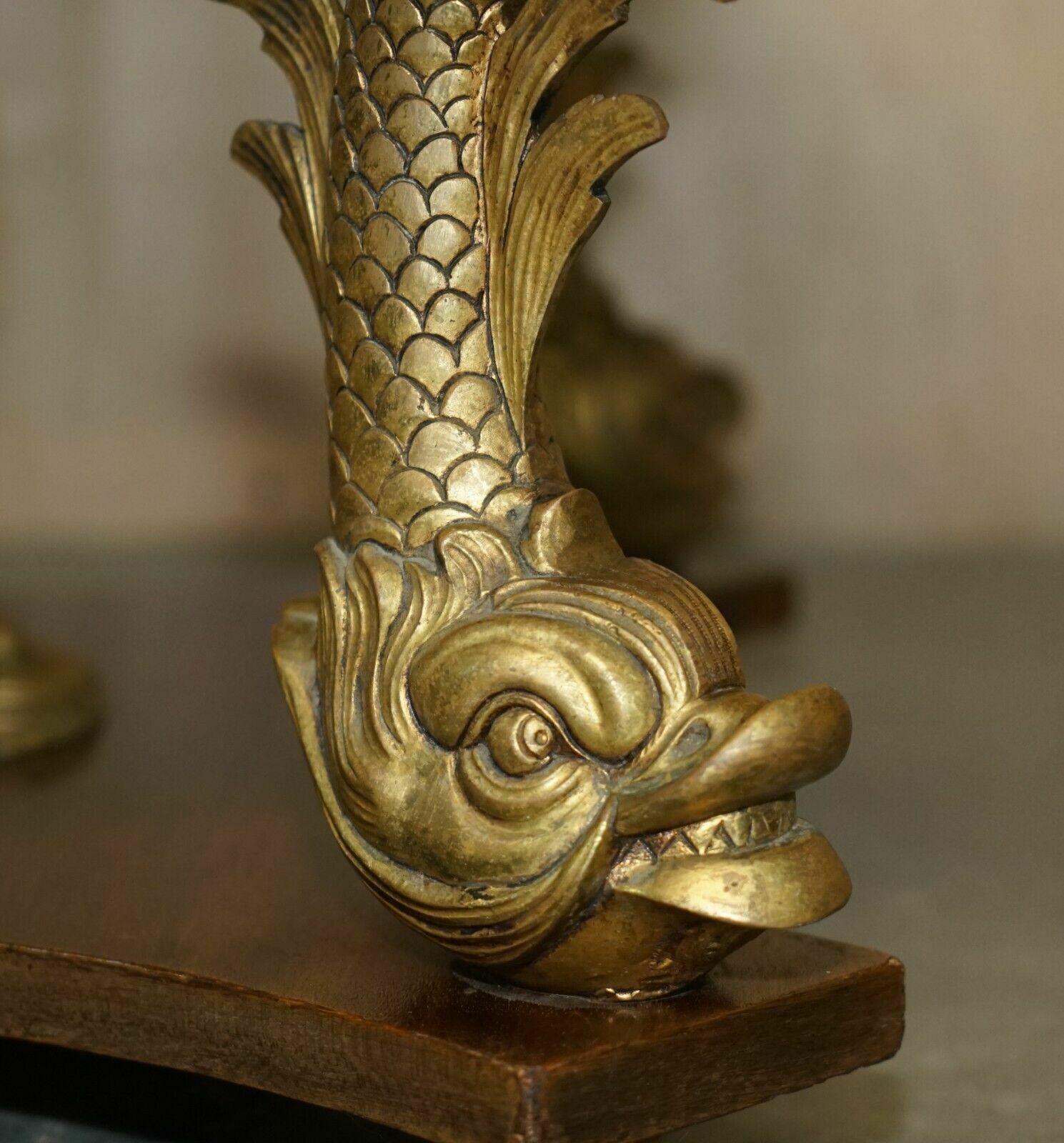 photo buy Very Fine 19th Century Gilt Brass Dolphin Italian Carrara Marble Coffee Table