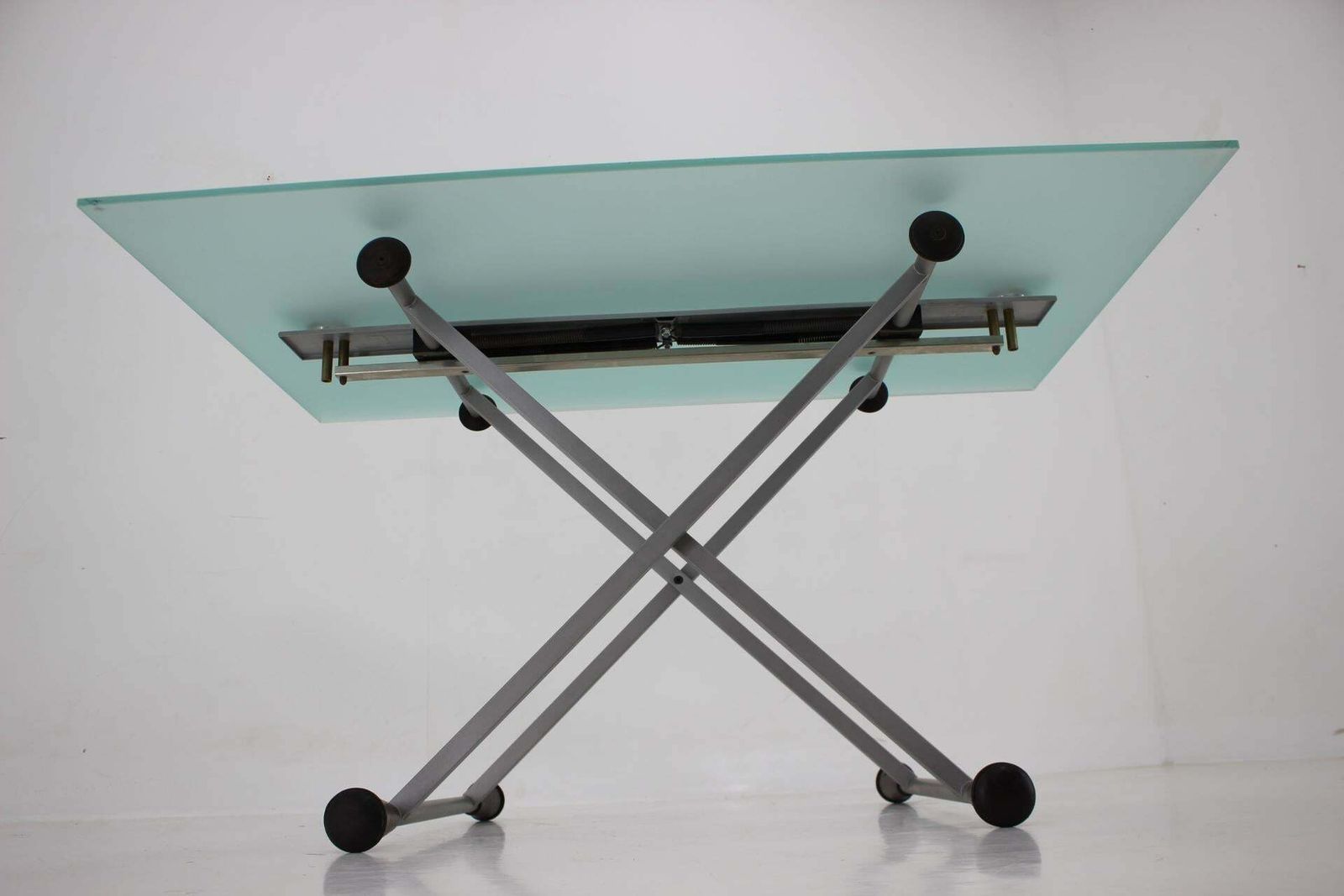 Furniture 1990s Desalto Glass Elevator Coffee Or Dining Table, Italy photo