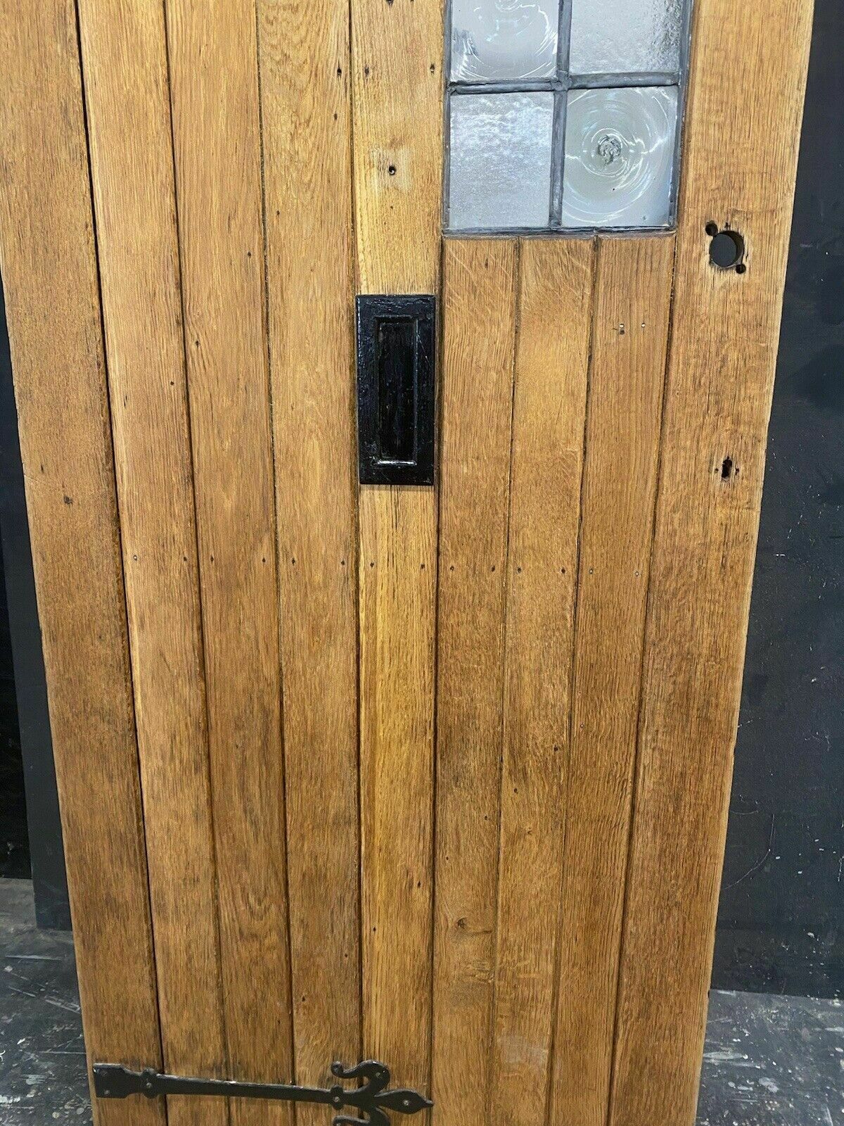 Solid Oak Cottage Front Door Old Period Antique Leaded Reclaimed Hardwood photo Home Fixtures