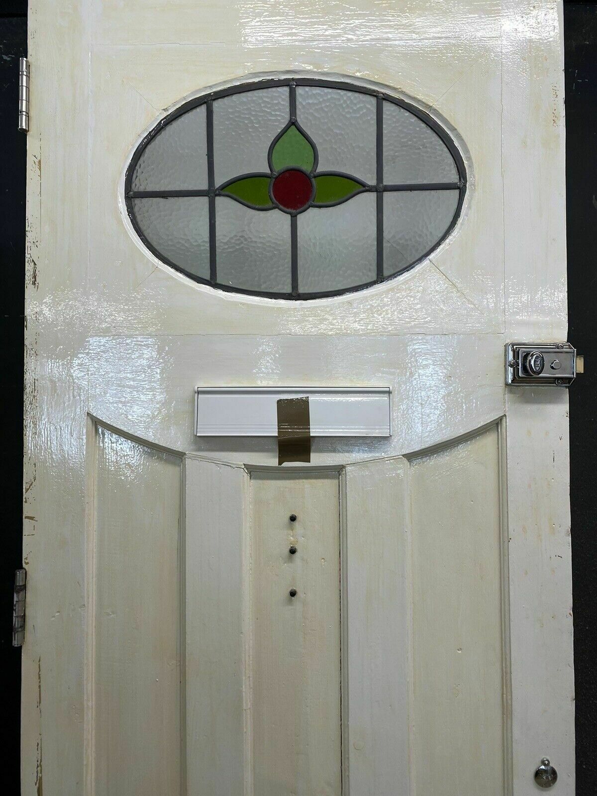 photo furniture Art Deco Stained Glass Front Door Period Old Reclaimed Antique 20 30 Wood Leaded