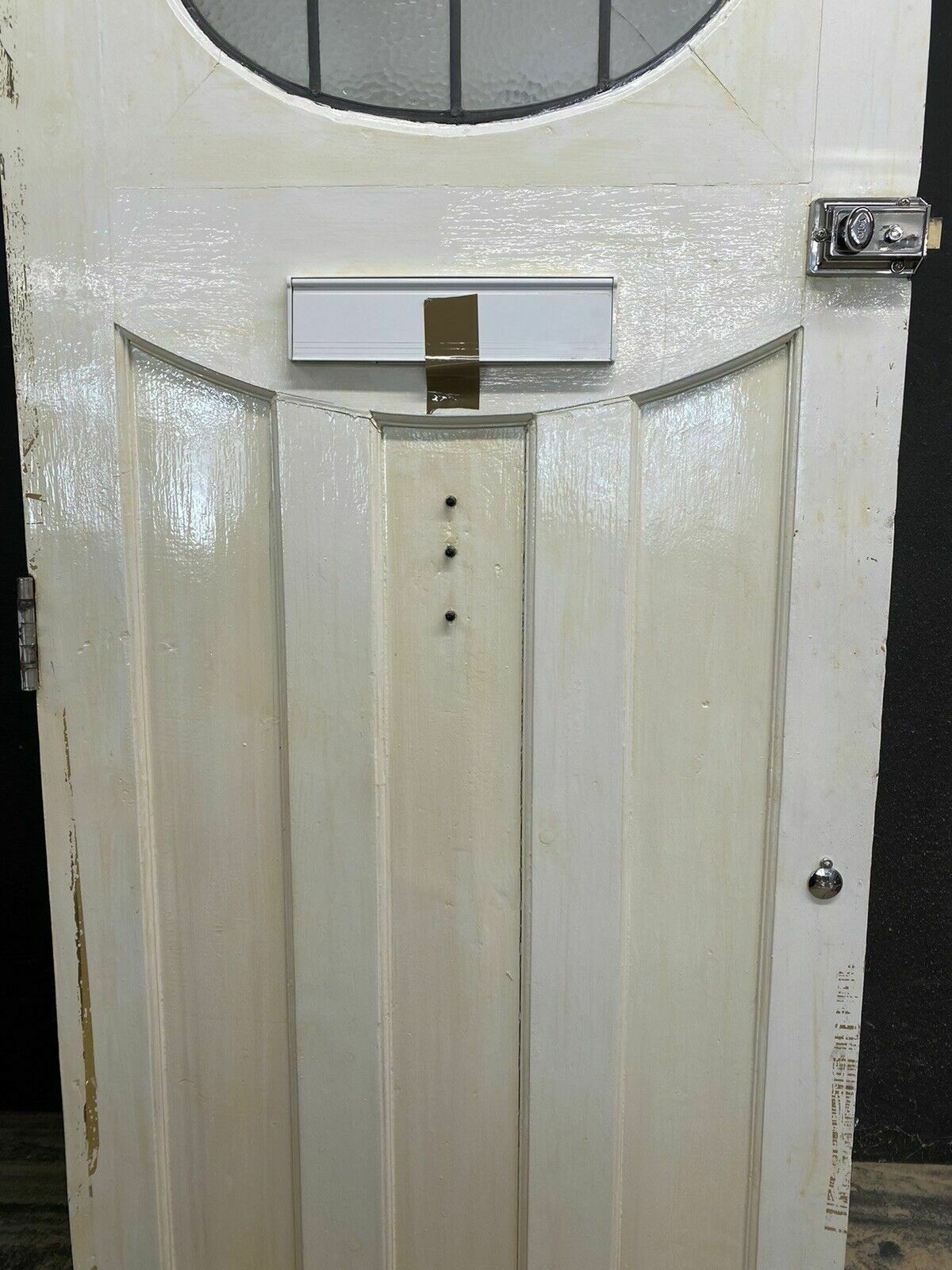 photo for sale Art Deco Stained Glass Front Door Period Old Reclaimed Antique 20 30 Wood Leaded