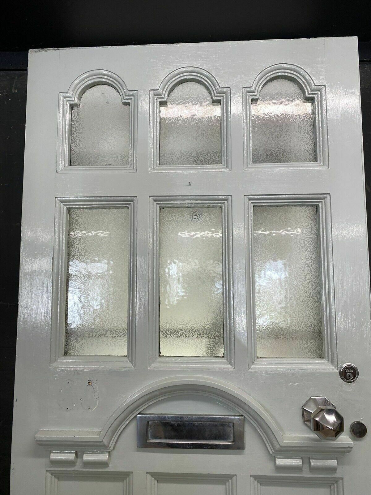 Edwardian Front Door Period Etched Glass Old Reclaimed Antique Wood Pine Classic photo furniture