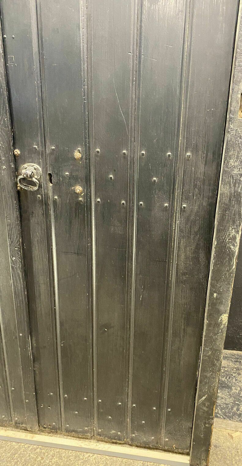 2 Solid Oak Front Door Set Frame Reclaimed Hardwood Key Gothic Antique Wood Iron photo buy