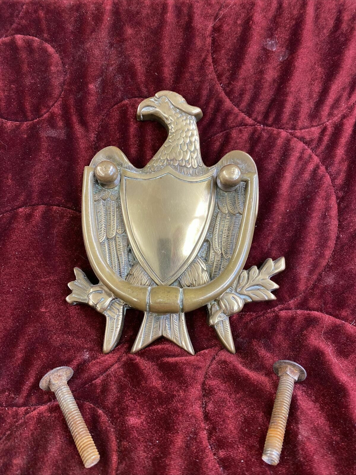 Large Solid Brass Door Knocker Period Front Door Reclaimed Salvaged Metal Rare