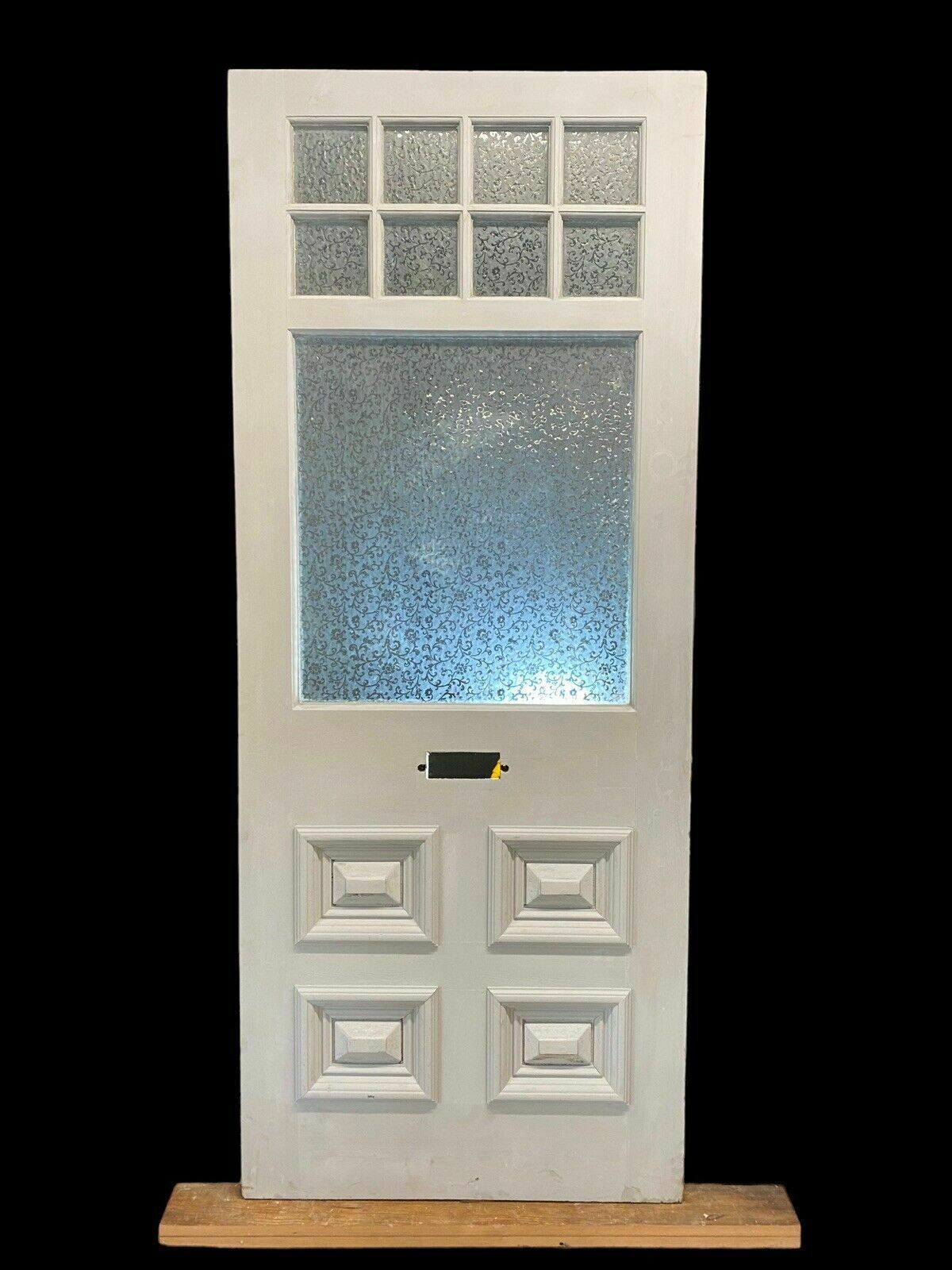 Victorian Etched Glass Front Door Antique Period Salvage Reclaimed Old Refurb