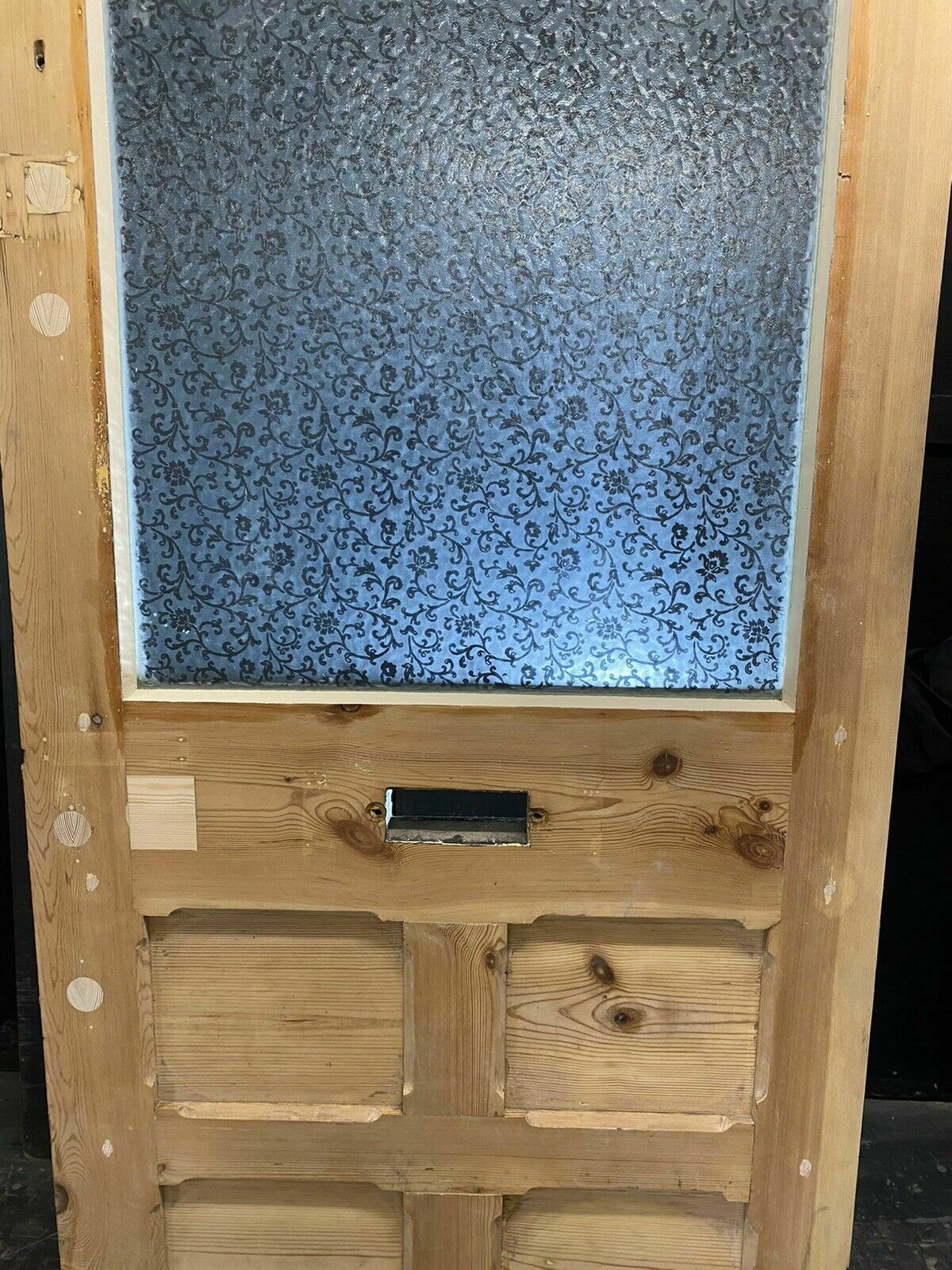 Home Fixtures Victorian Etched Glass Front Door Antique Period Salvage Reclaimed Old Refurb photo