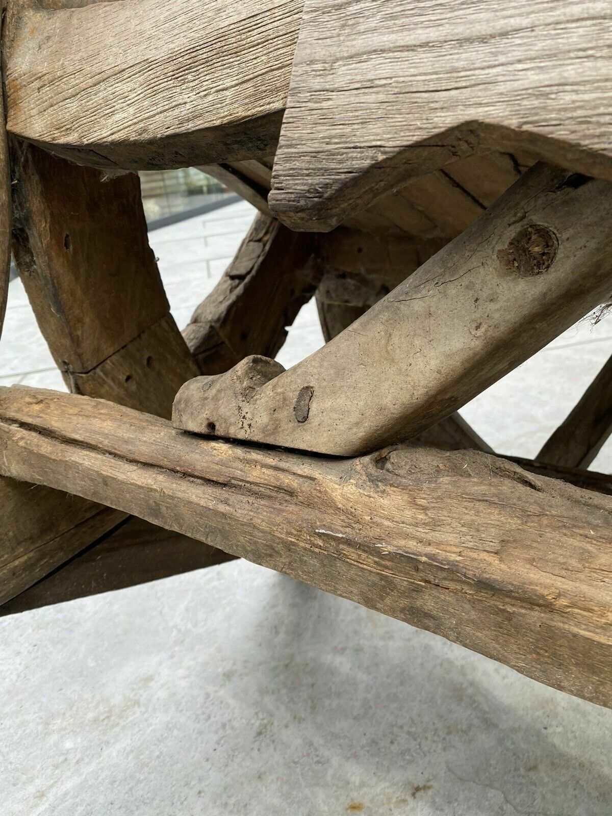 Antique Bench Cartwheel Plough Garden Patio Reclaimed Period Architectural Rare photo vintage