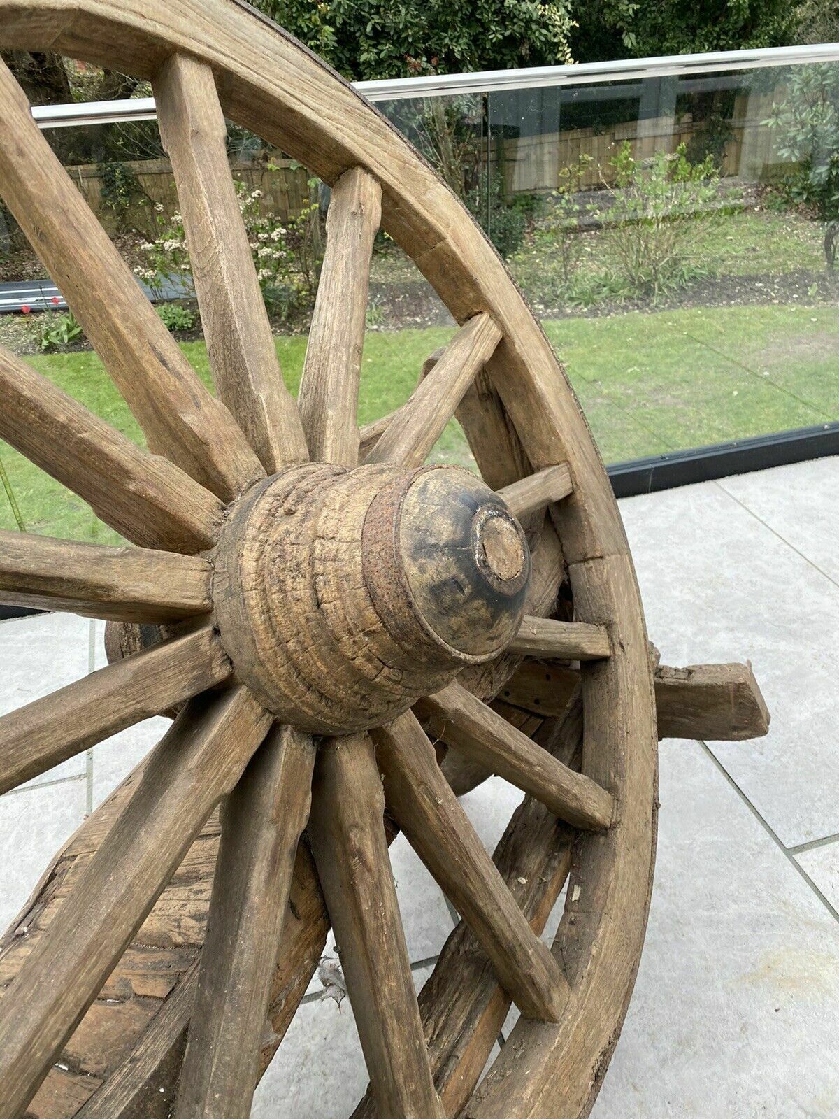 photo furniture Antique Bench Cartwheel Plough Garden Patio Reclaimed Period Architectural Rare