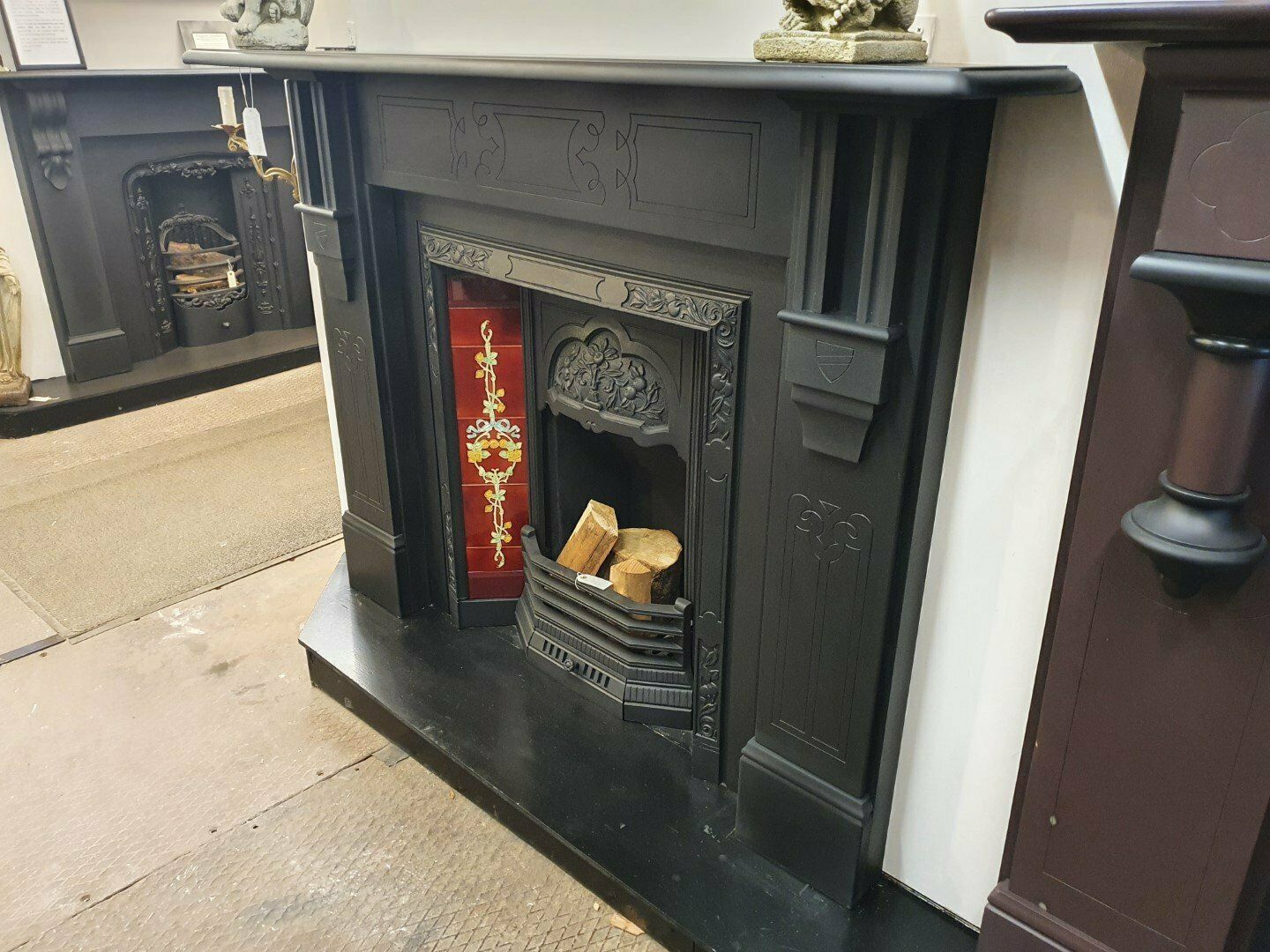 Original Reclaimed Victorian Slate Fireplace Mantel 0336 photo for sale