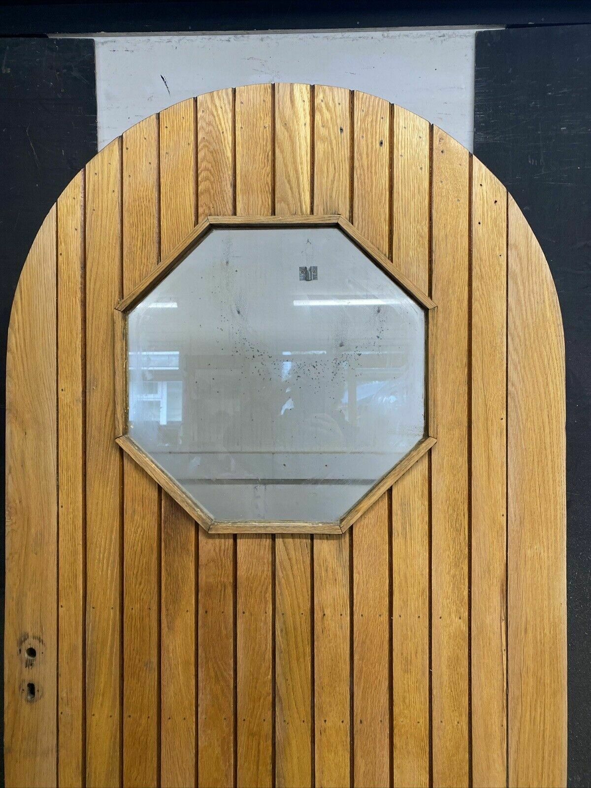 Arched Solid Oak Front Door Antique Period Reclaimed Old Wood Glazed External photo furniture
