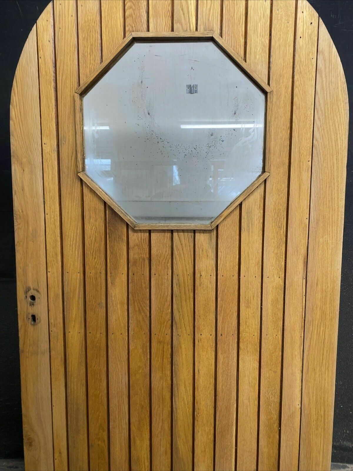 Arched Solid Oak Front Door Antique Period Reclaimed Old Wood Glazed External photo for sale