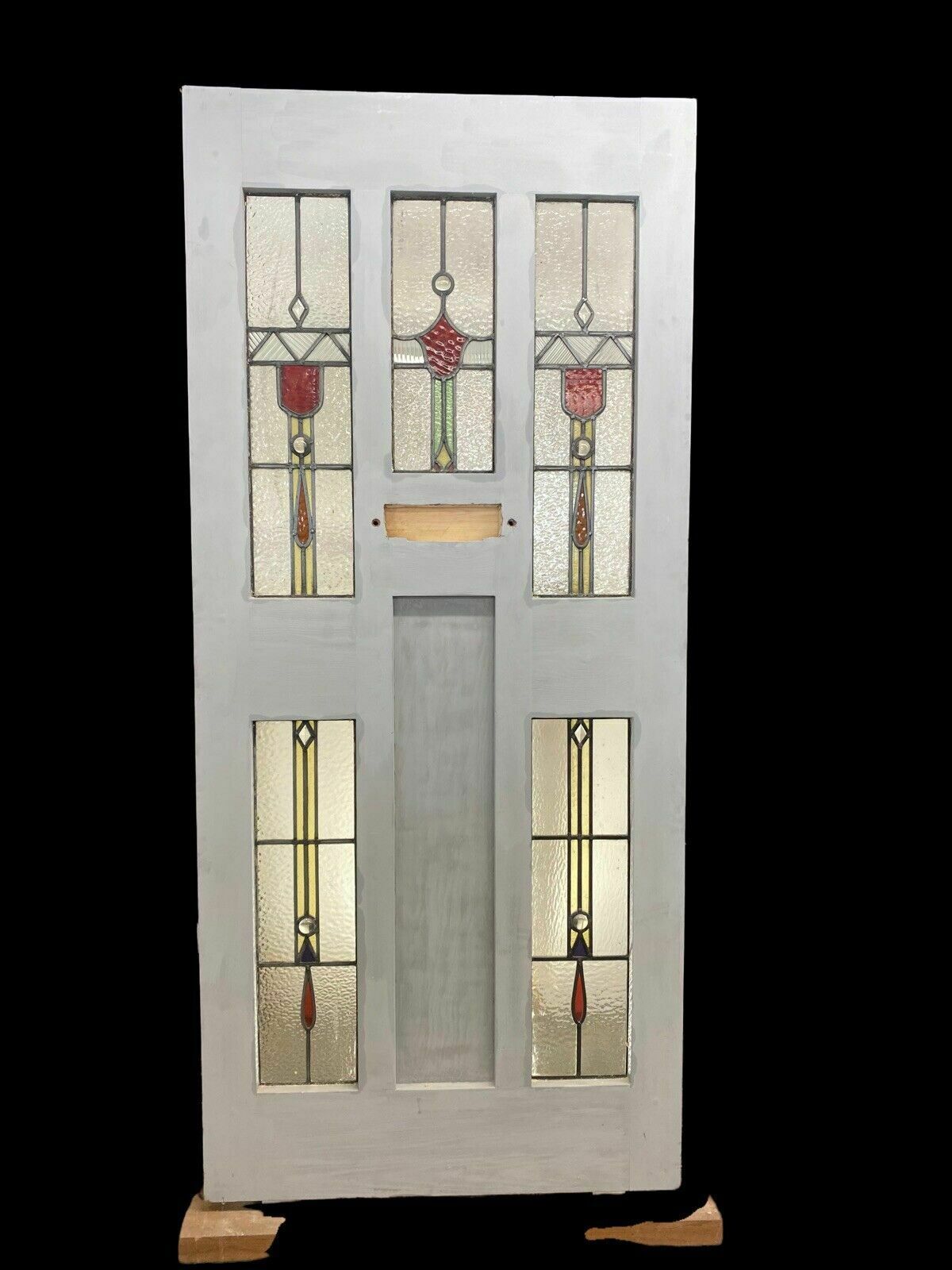 Art Deco Stained Glass Front Door Antique Period Reclaimed Old 20s 30s Leaded