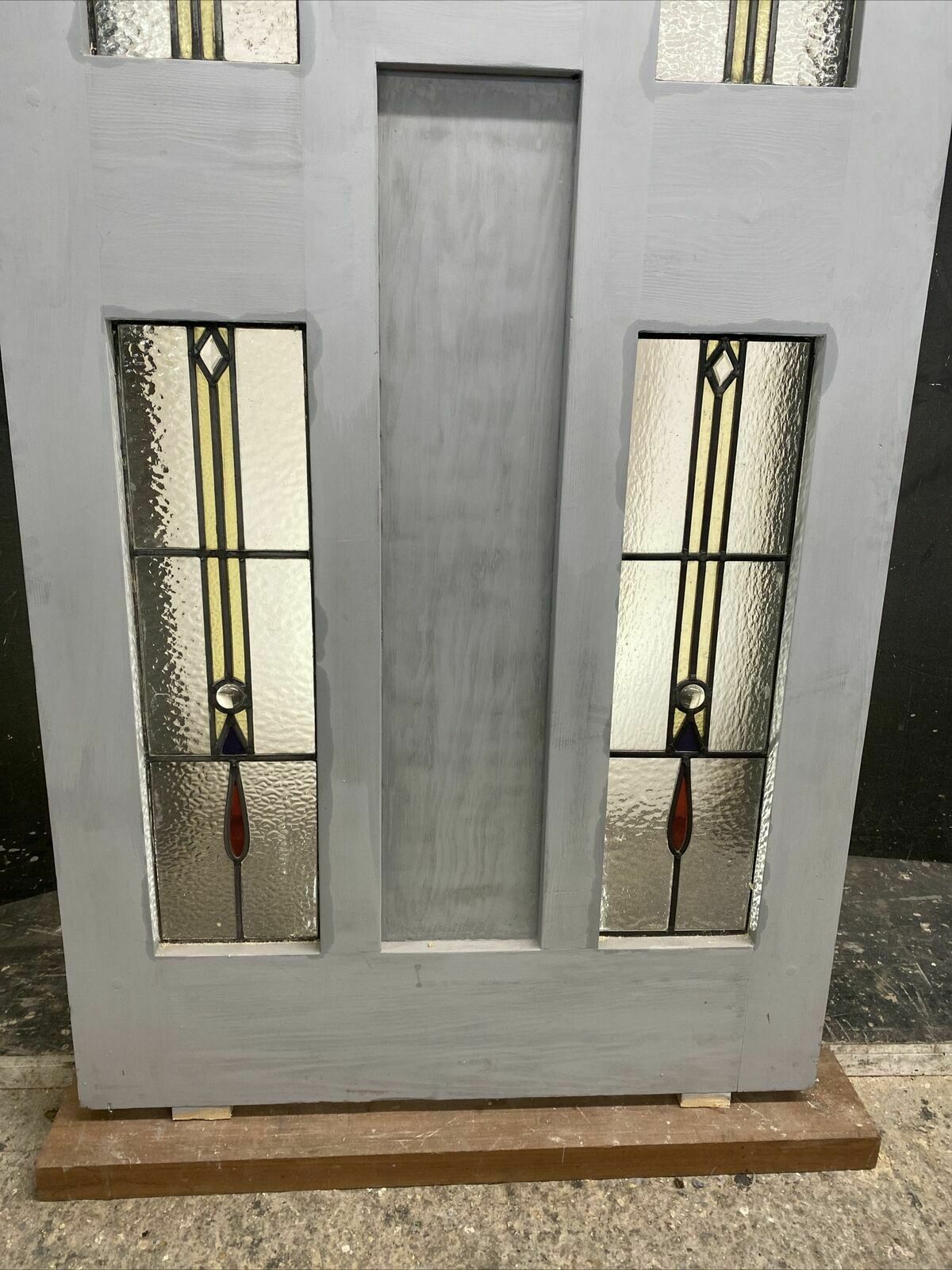 Art Deco Stained Glass Front Door Antique Period Reclaimed Old 20s 30s Leaded photo 1711.0