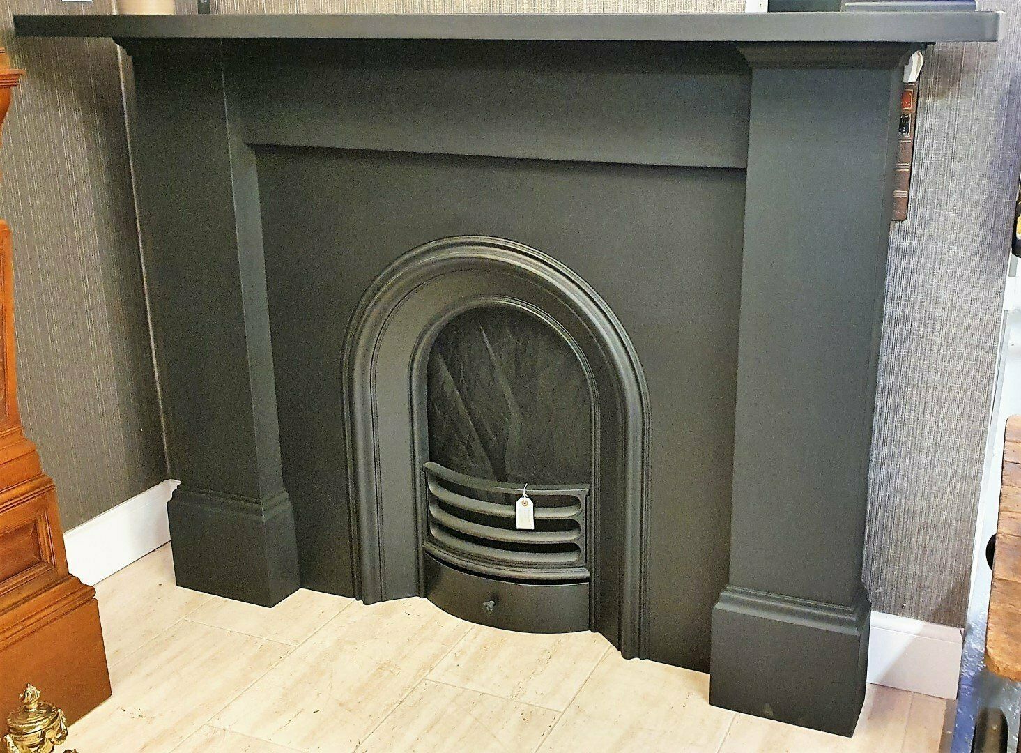 Original Scottish Victorian Cast Iron Fireplace Mantel