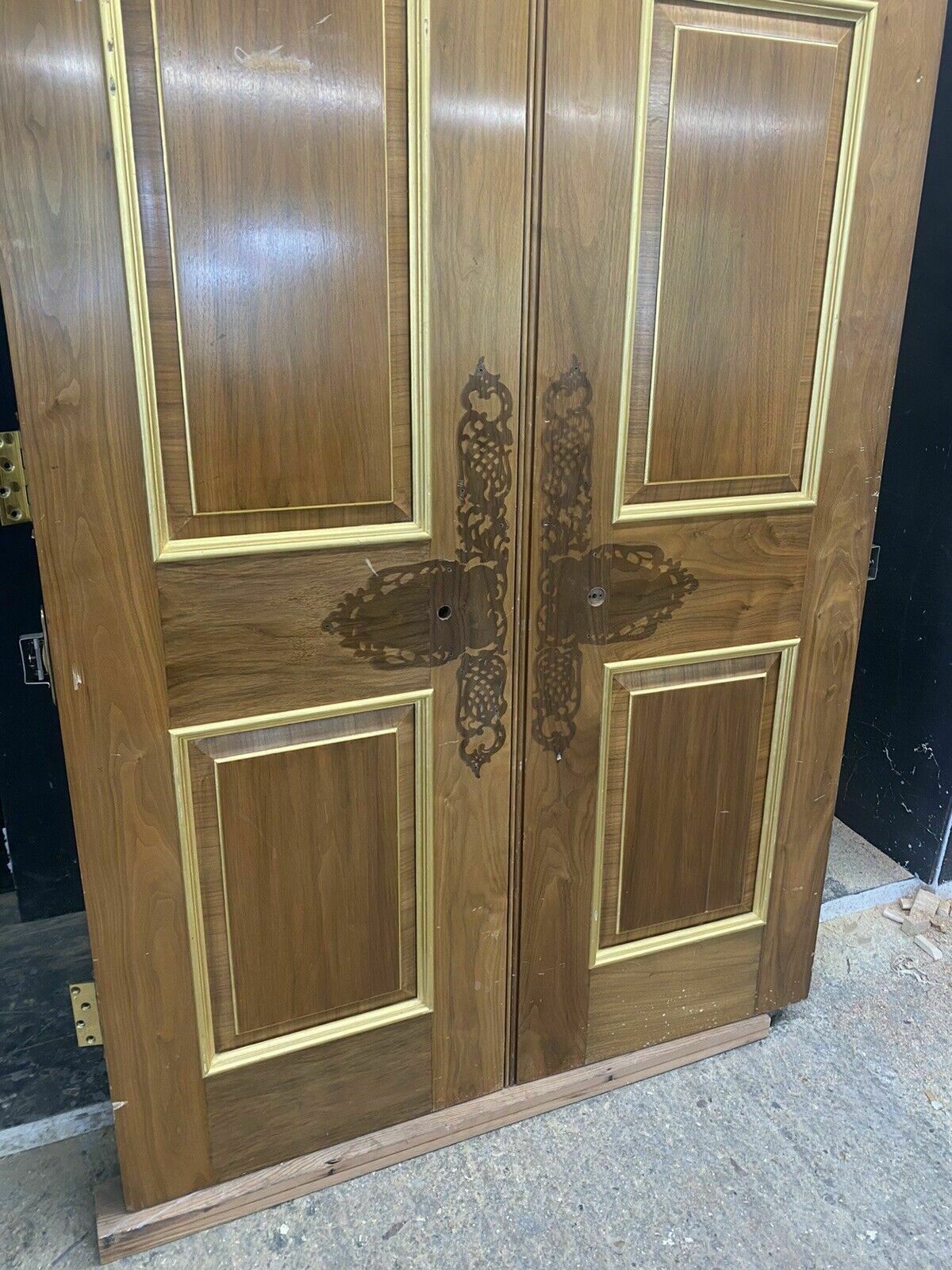Solid Mahogany Louis XV Double Doors Period Reclaimed Hardwood Royal Provenance photo furniture