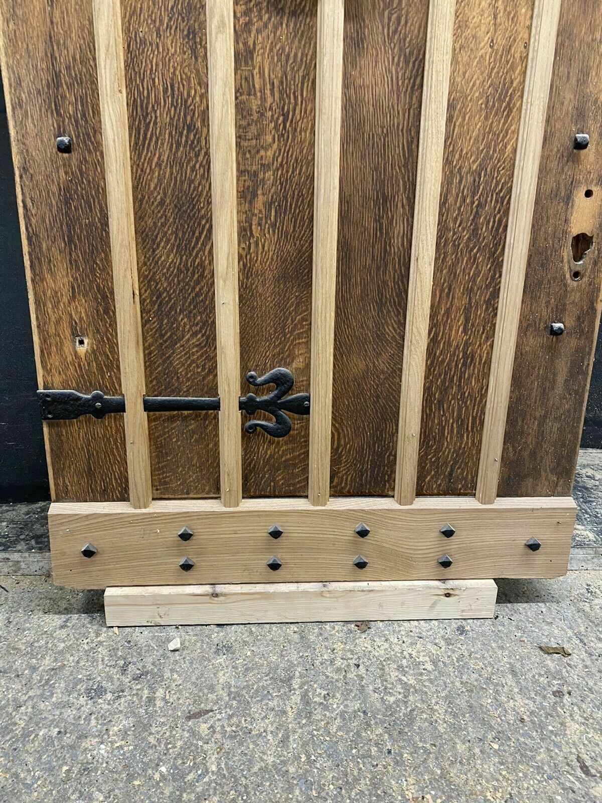 Large Solid Oak Front Door Arts Crafts Old Period Antique Reclaimed Glass Wooden photo vinterior