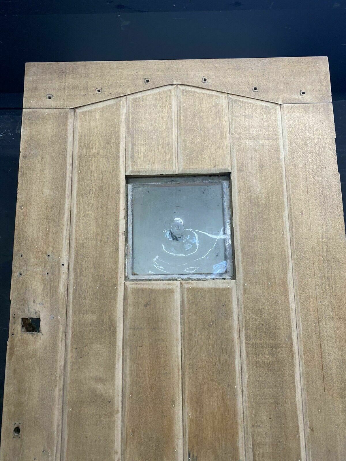 2183.0 Large Solid Oak Front Door Arts Crafts Old Period Antique Reclaimed Glass Wooden photo