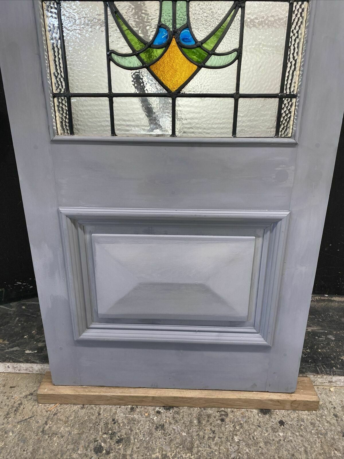 Large Victorian Stained Glass Front Door Antique Period Reclaimed Old Lead Wood photo 2891.0