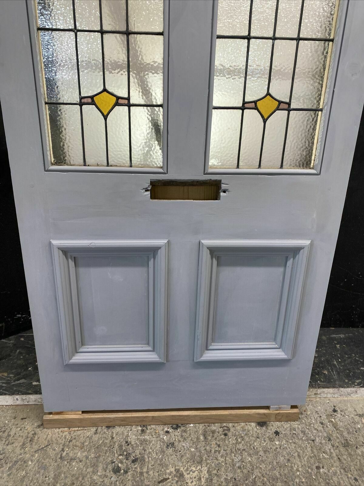 Xl Victorian Stained Glass Front Door Antique Period Reclaimed Old Lead Wood photo 2655.0