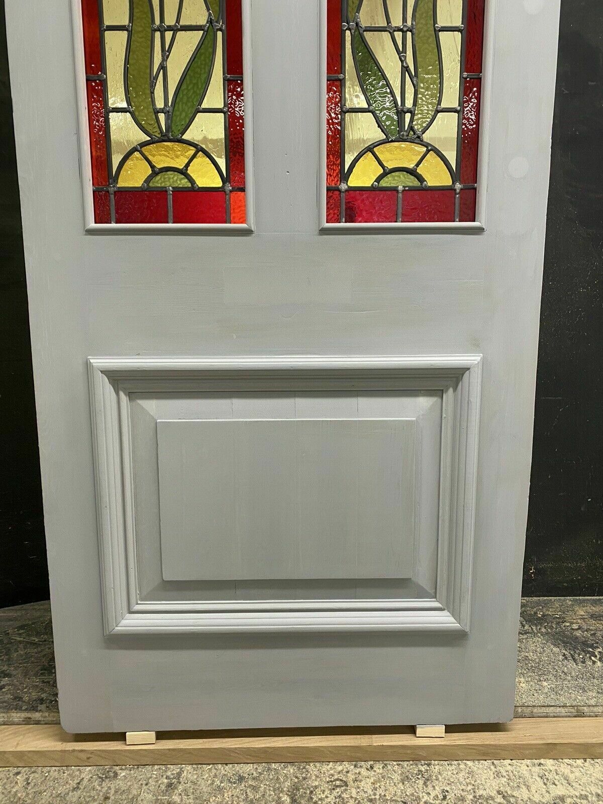 Large Victorian Stained Glass Front Door Old Reclaimed Antique Glass Period Lead photo 3127.0