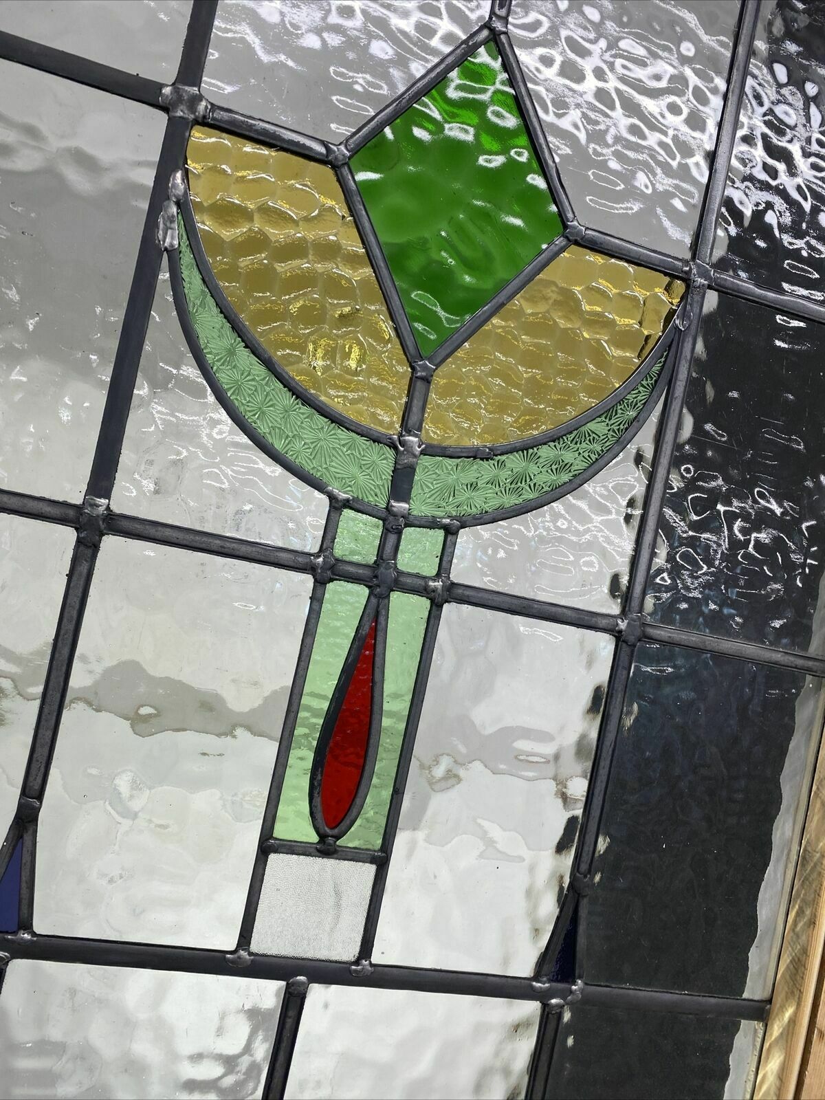 photo vinterior Victorian Stained Glass Front Door Antique Period Reclaimed Old Leaded Wood Pine