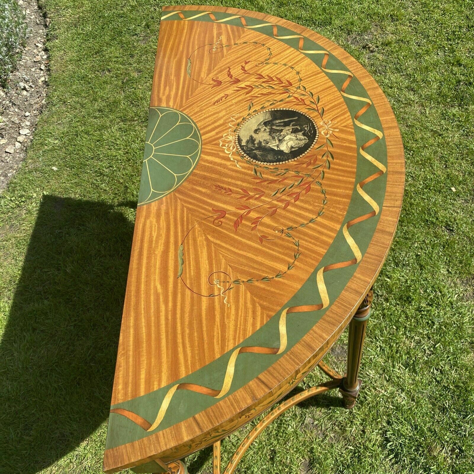 Exquisite Brights Of Nettlebed Hand Painted Console Table Antique Period Burr photo Furniture