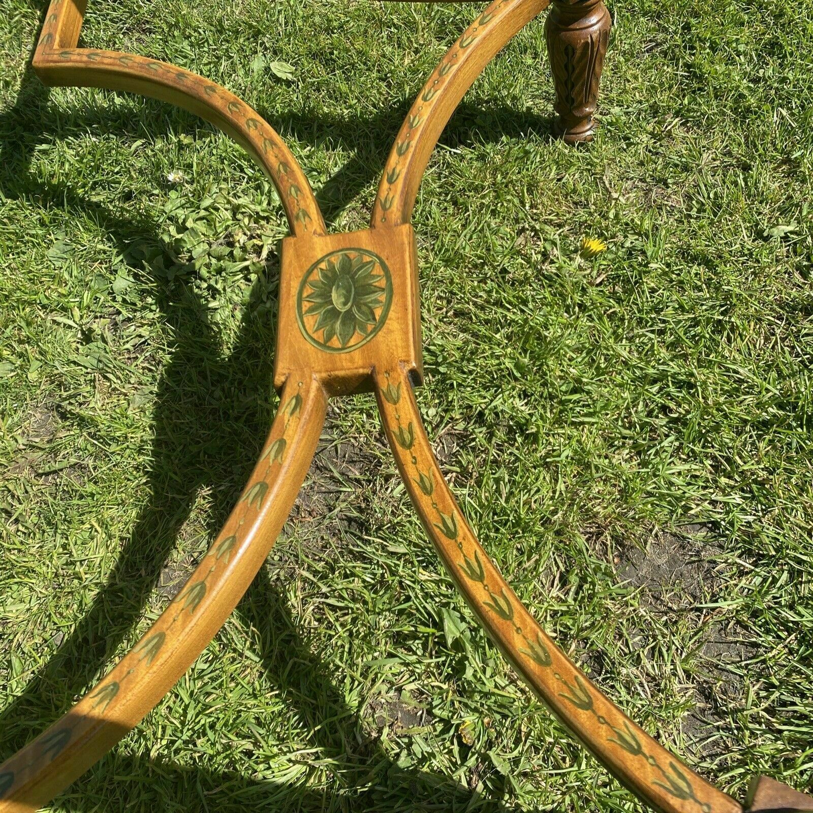 Exquisite Brights Of Nettlebed Hand Painted Console Table Antique Period Burr photo vintage