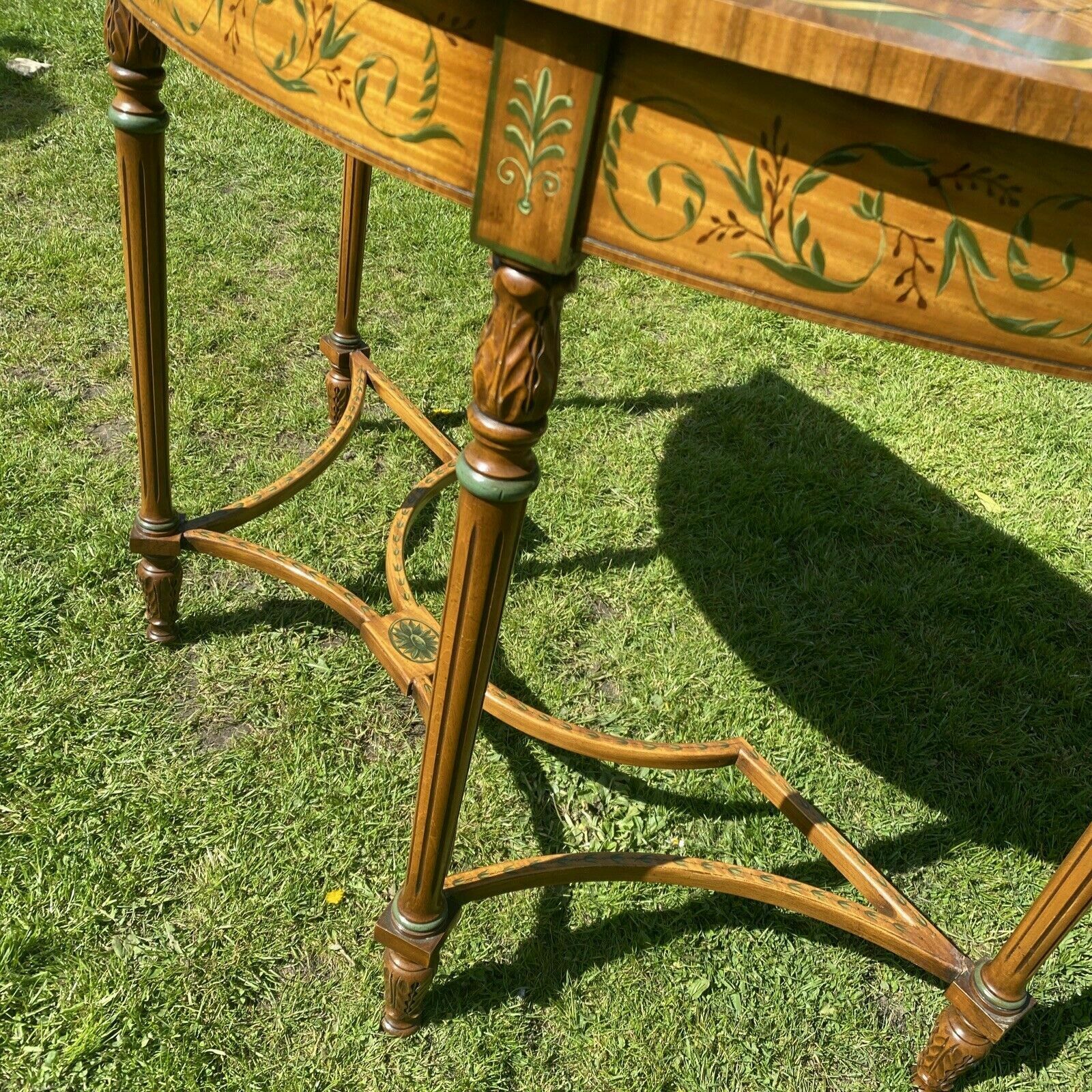 Furniture Exquisite Brights Of Nettlebed Hand Painted Console Table Antique Period Burr photo