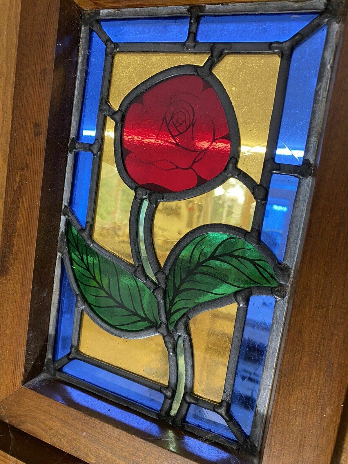 Cottage Stained Glass Front Door Antique Period Reclaimed Old Pine Wood Iron photo vinterior