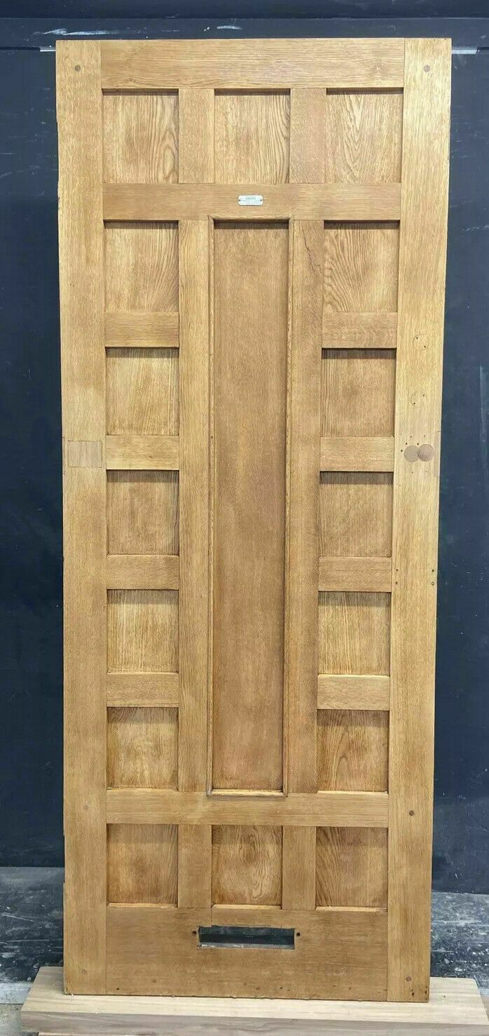 Solid Oak Front Door Arts Crafts Old Period Antique Glass Reclaimed Wood Iron photo Home Fixtures