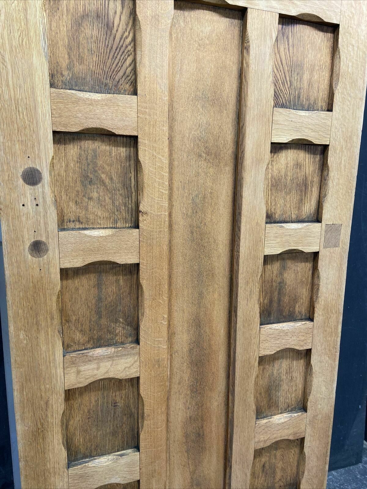 Home Fixtures Solid Oak Front Door Arts Crafts Old Period Antique Glass Reclaimed Wood Iron photo