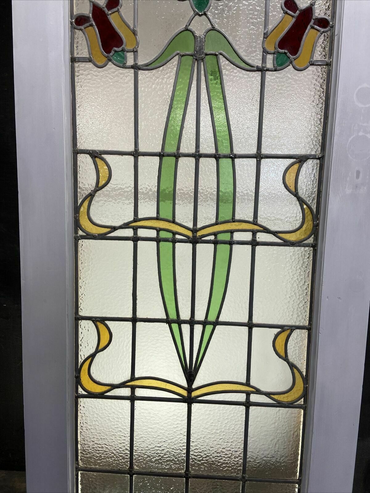 Victorian Front Door Period Stained Glass Old Reclaimed Antique Wood Lead photo 1711.0