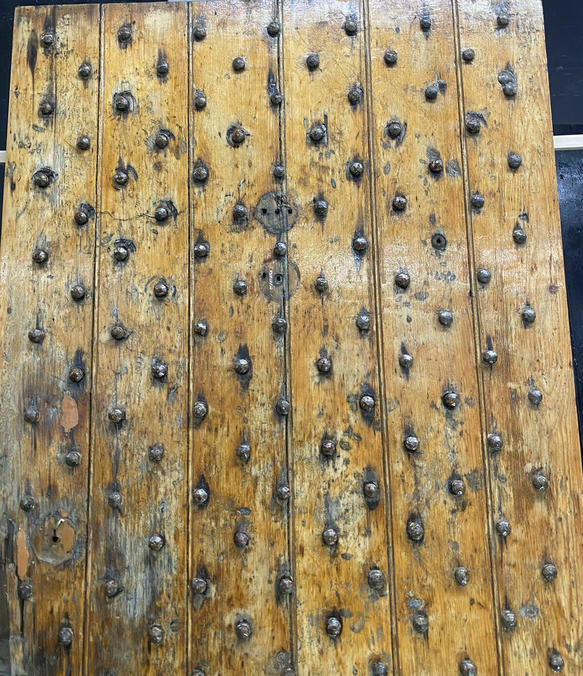 18th Century Front Door Old Period Wood Antique Reclaimed Hand Made Nails Bolts photo furniture
