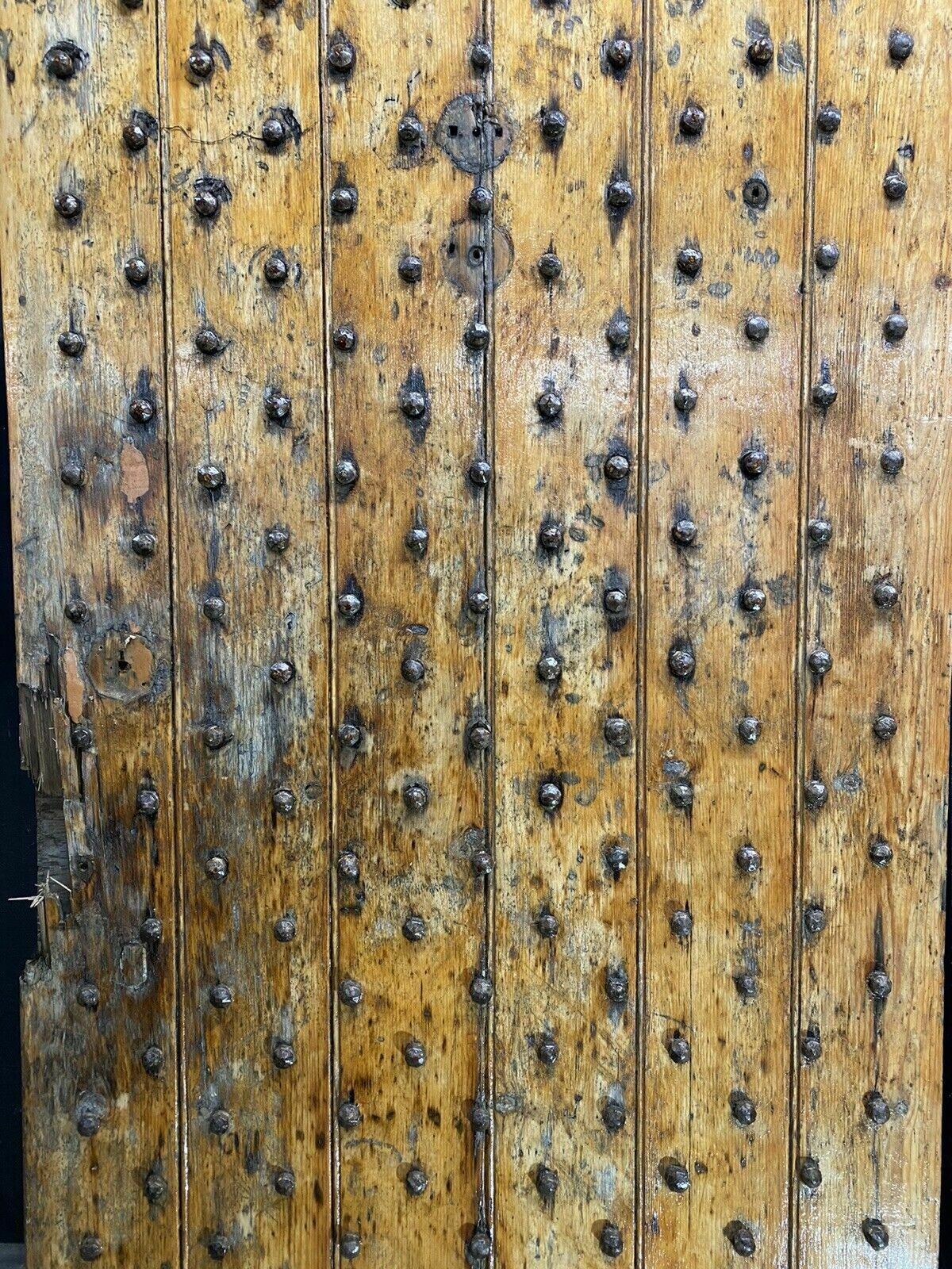 18th Century Front Door Old Period Wood Antique Reclaimed Hand Made Nails Bolts photo Home Fixtures