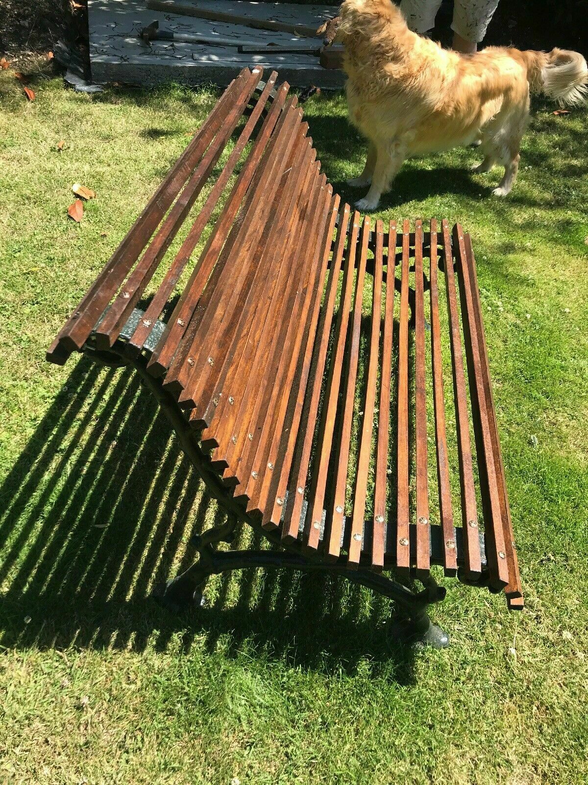 Old Victorian Antique Cast Iron Bench Period Reclaimed Seat Rare Roll Top Chair photo vintage