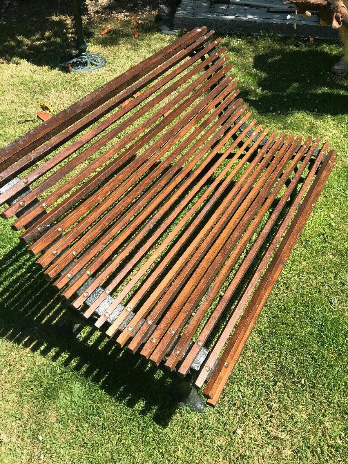 photo furniture Old Victorian Antique Cast Iron Bench Period Reclaimed Seat Rare Roll Top Chair