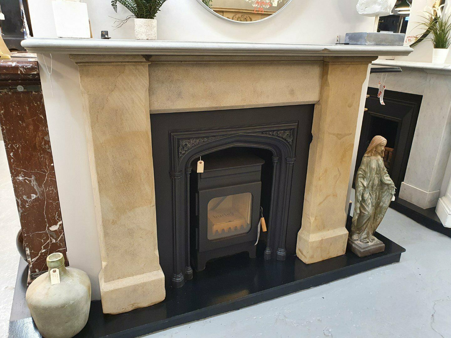 Original Scottish Stone Fireplace Mantel, 1800s, Antique