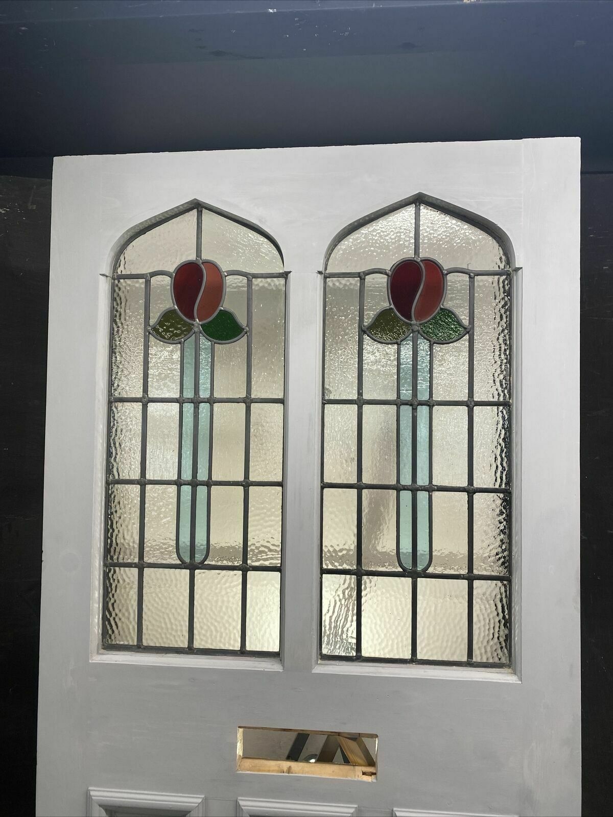 Large Victorian Stained Glass Front Door Antique Period Reclaimed Old Lead Wood photo furniture