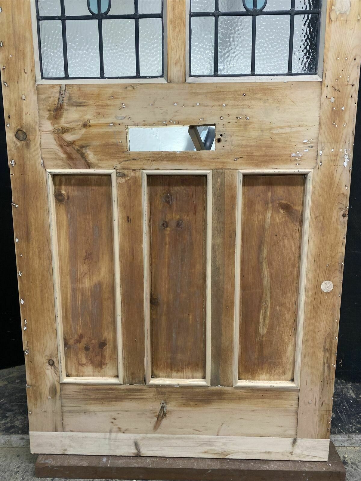 photo for sale Large Victorian Stained Glass Front Door Antique Period Reclaimed Old Lead Wood
