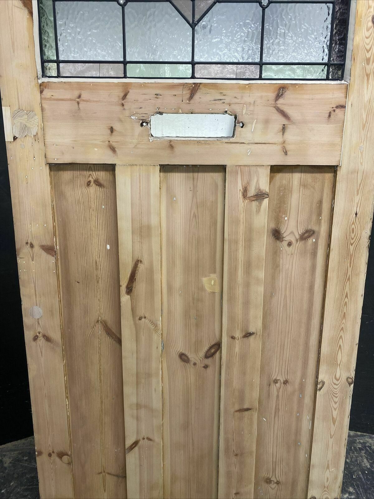 photo for sale Large Edwardian Front Door Period Stained Glass Old Reclaimed Antique Lead Wood