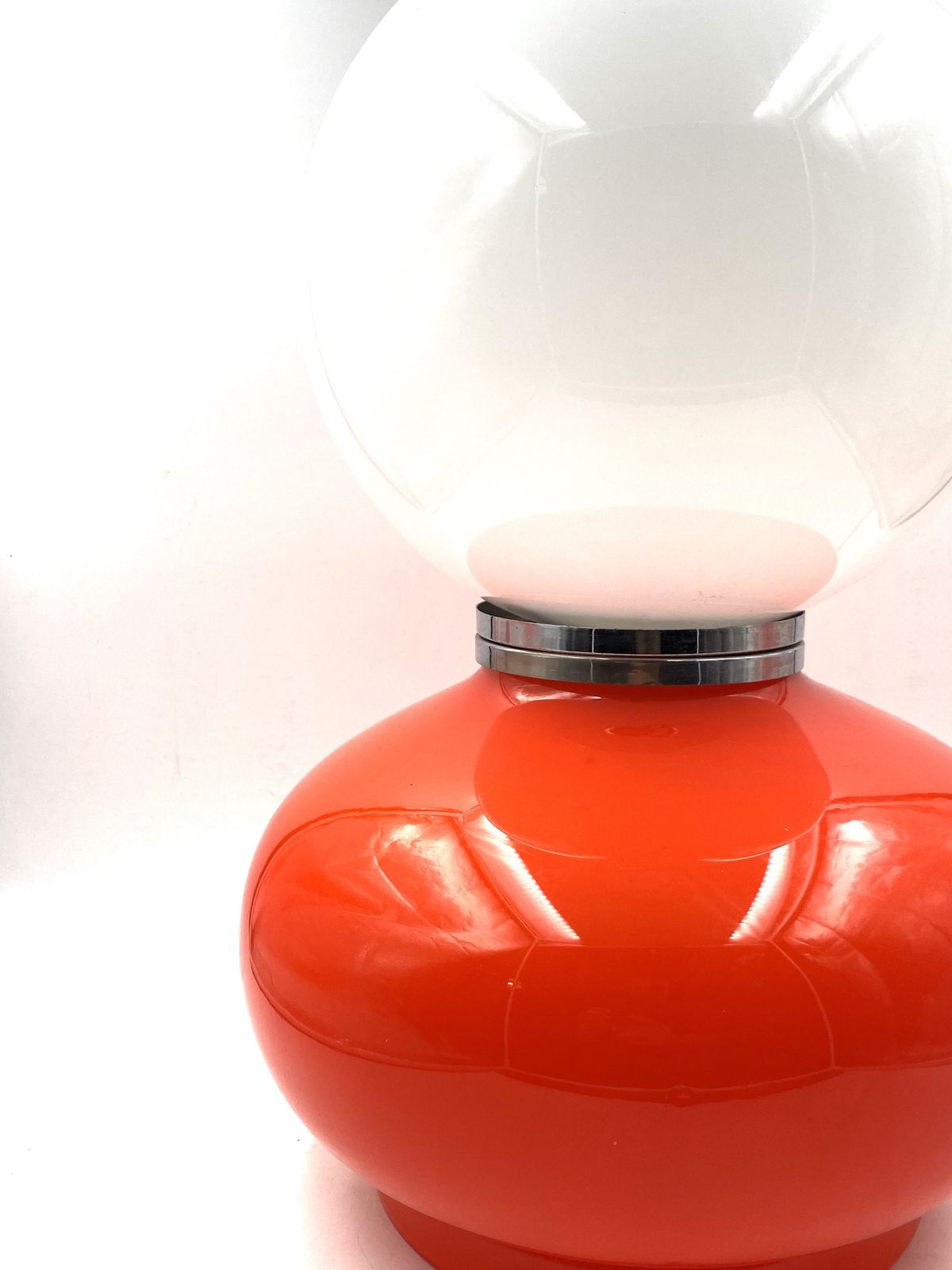 Lighting Carlo Nason, Space Age Red Murano Glass Table Lamp, Av Mazzega, 1970s photo