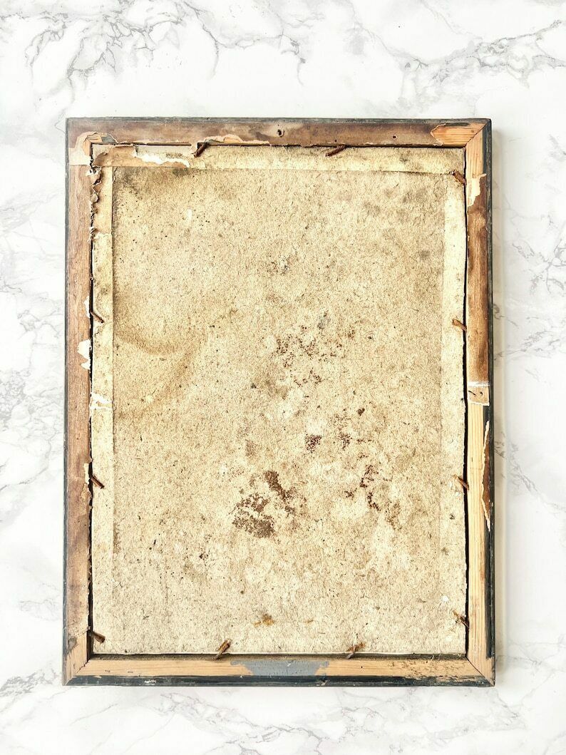 Antique  Rare 1800 Document "Souvenir Of The Ulmes Pilgrimage" (Near Saumur Anjou) Commemorating The Apparition In 1668   In A Napoleon III Frame photo 85.0