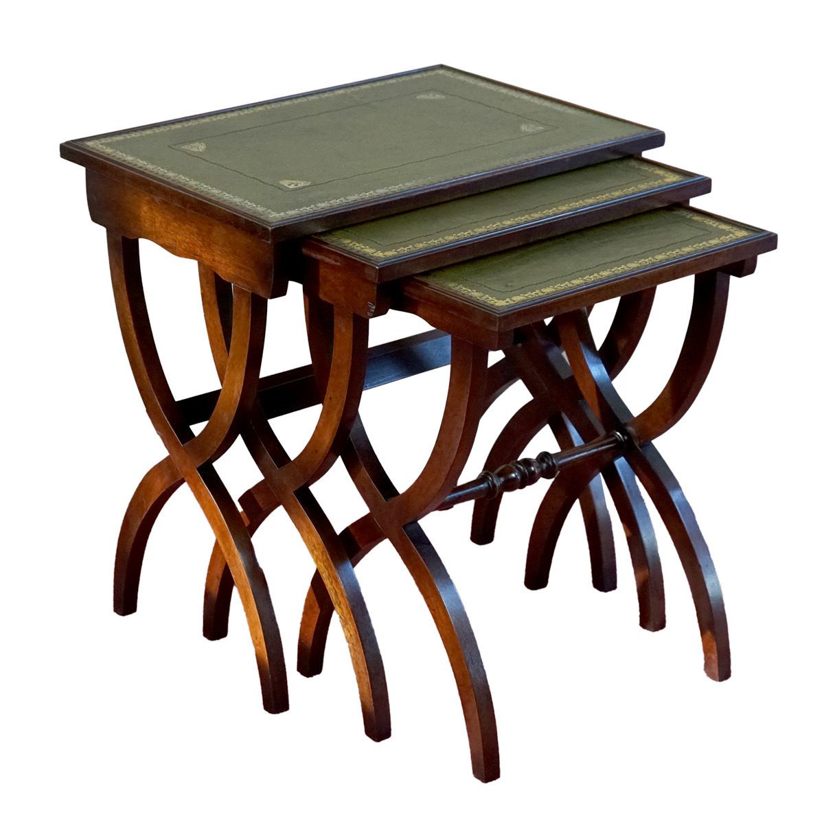 Antique George Lll Mahogany Nest Of Three Table
