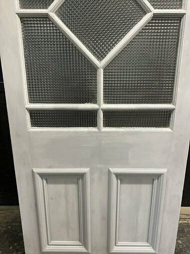 Large Victorian Front Door Antique Period Glazing Reclaimed Old Pine Wood Used photo Home Fixtures