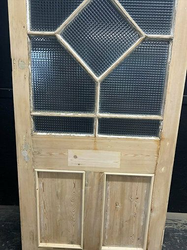 photo for sale Large Victorian Front Door Antique Period Glazing Reclaimed Old Pine Wood Used