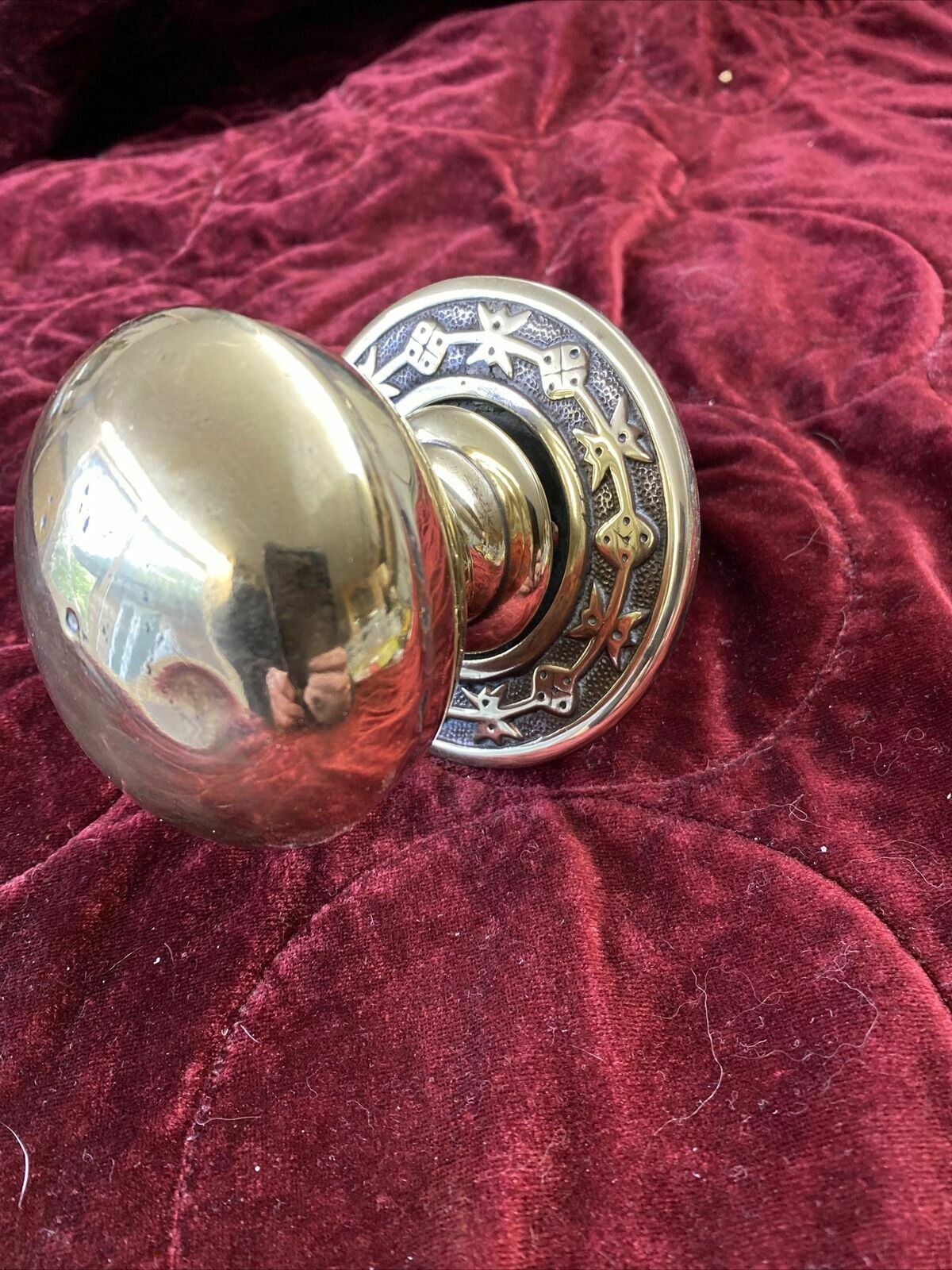 Large Antique Regency Georgian Brass Door Knob Reclaimed Period Metal Old C1830 photo furniture