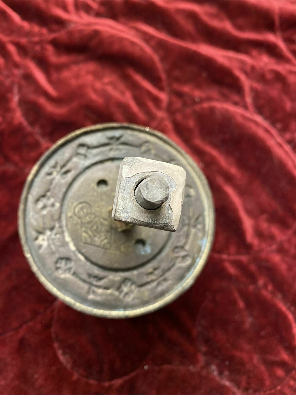 Large Antique Regency Georgian Brass Door Knob Reclaimed Period Metal Old C1830 photo vintage