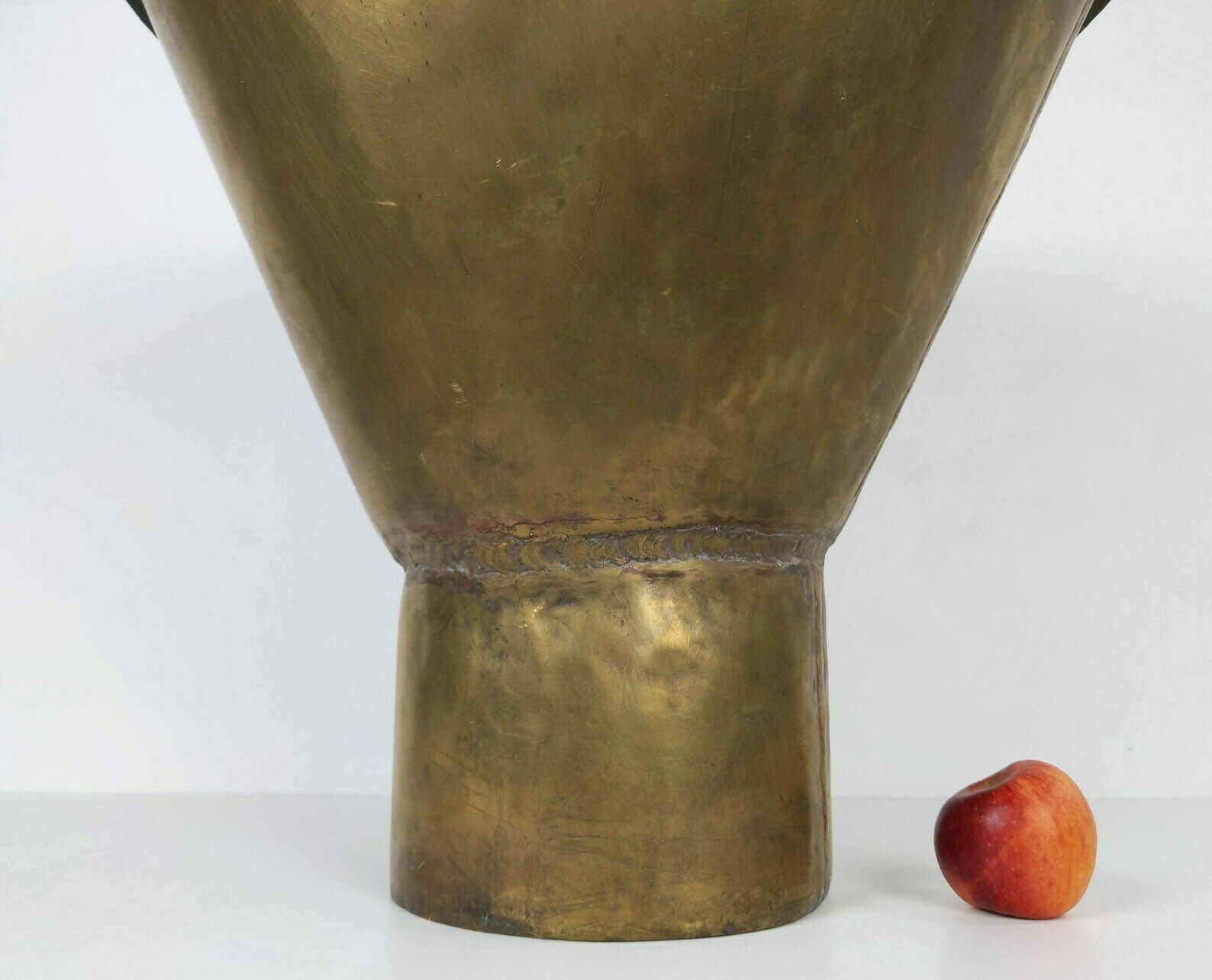 Huge Antique Brass Winery Funnel, Vineyard Tool, Wine Lovers Gift, Armagnac And Brandy, Brass Container, Winery Decor, Wine Tasting, photo for sale