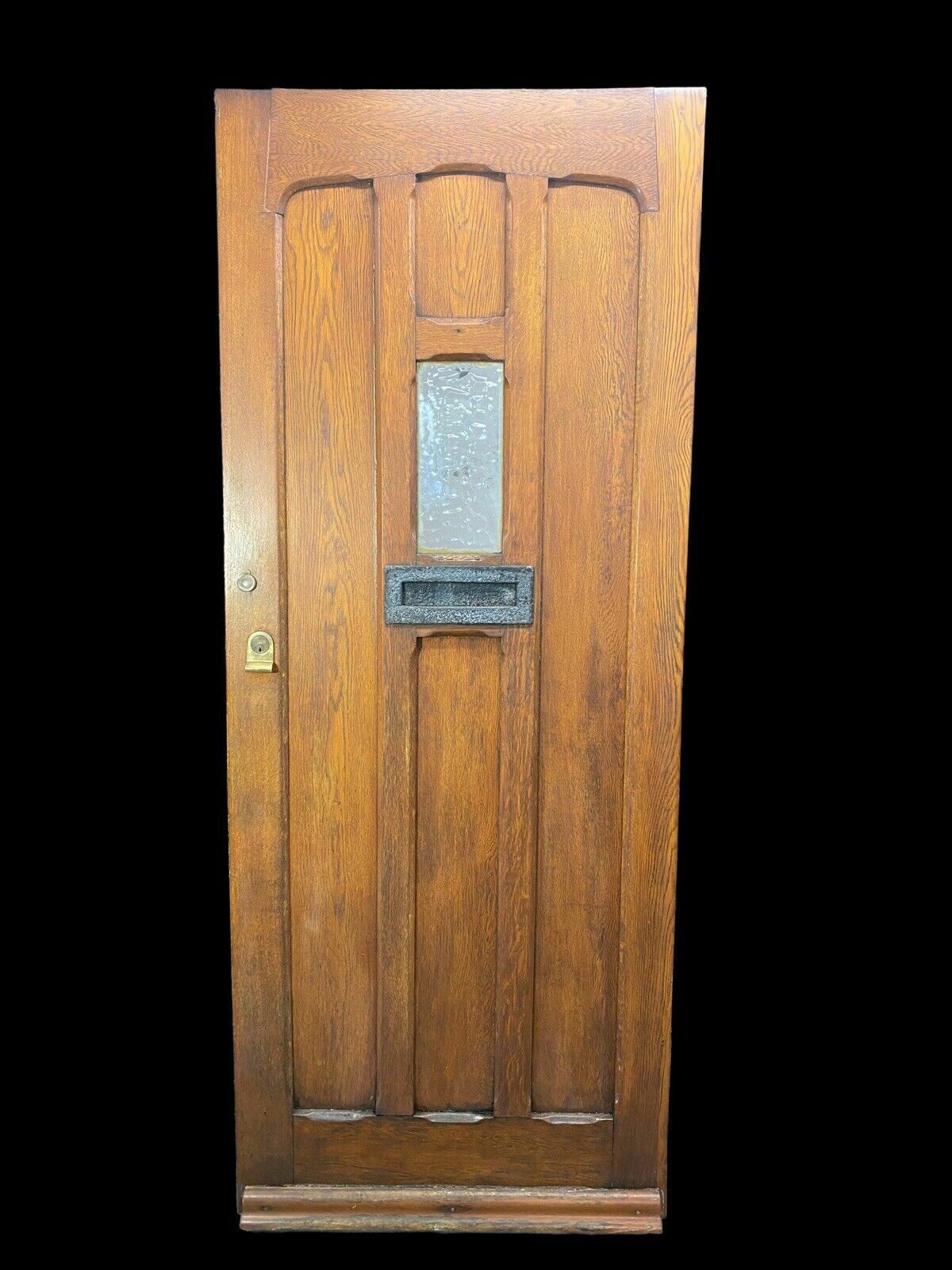 Solid Oak Front Door Arts Crafts Old Period Antique Glass Reclaimed Wood Iron