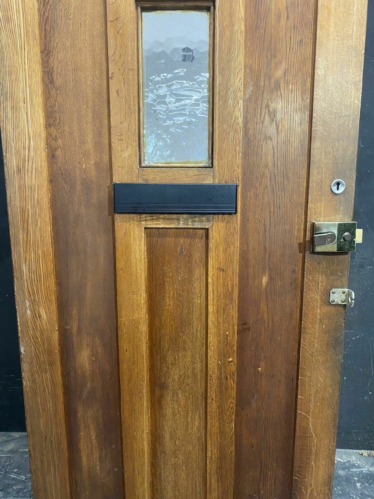 1175.0 Solid Oak Front Door Arts Crafts Old Period Antique Glass Reclaimed Wood Iron photo